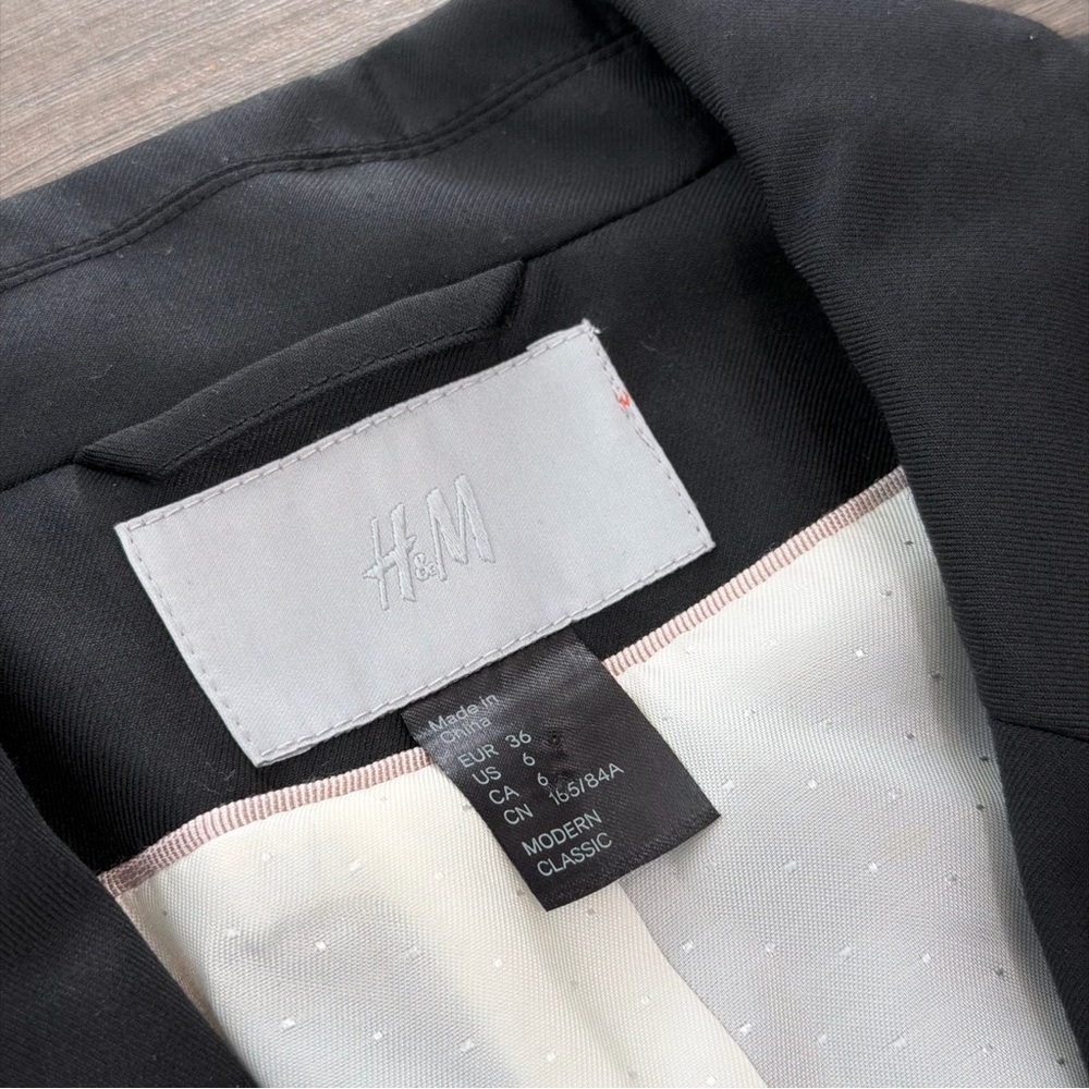 H&M Y2K style Black Women's WOOL Blazer-BRAND NEW - Picture 5 of 9
